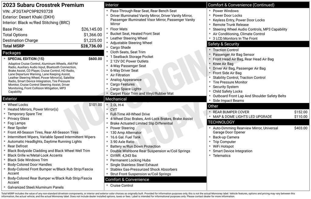 Used 2023 Subaru Crosstrek 2.0i Premium w/ Special Edition image 23