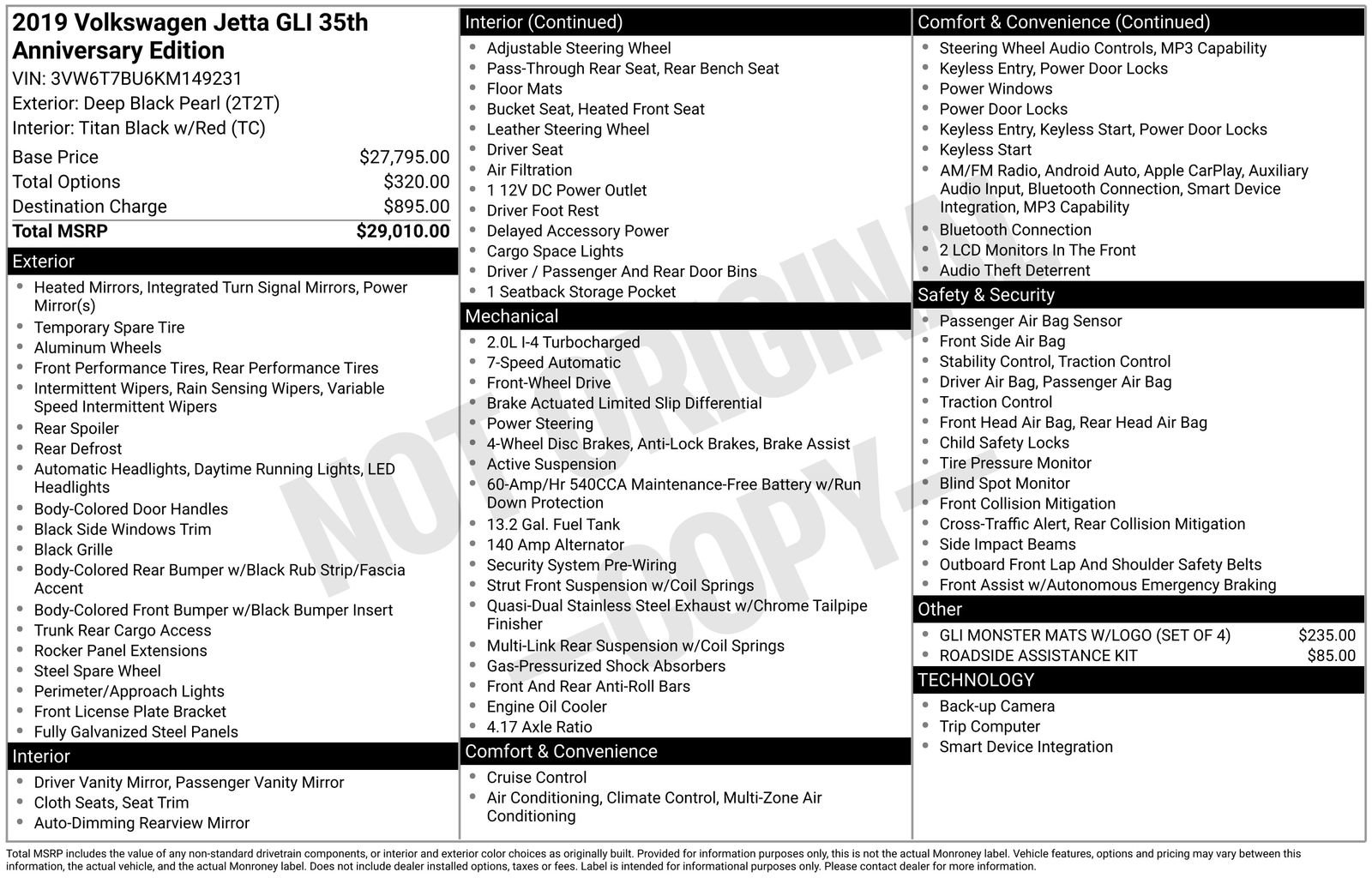 Used 2019 Volkswagen Jetta GLI FWD image 17