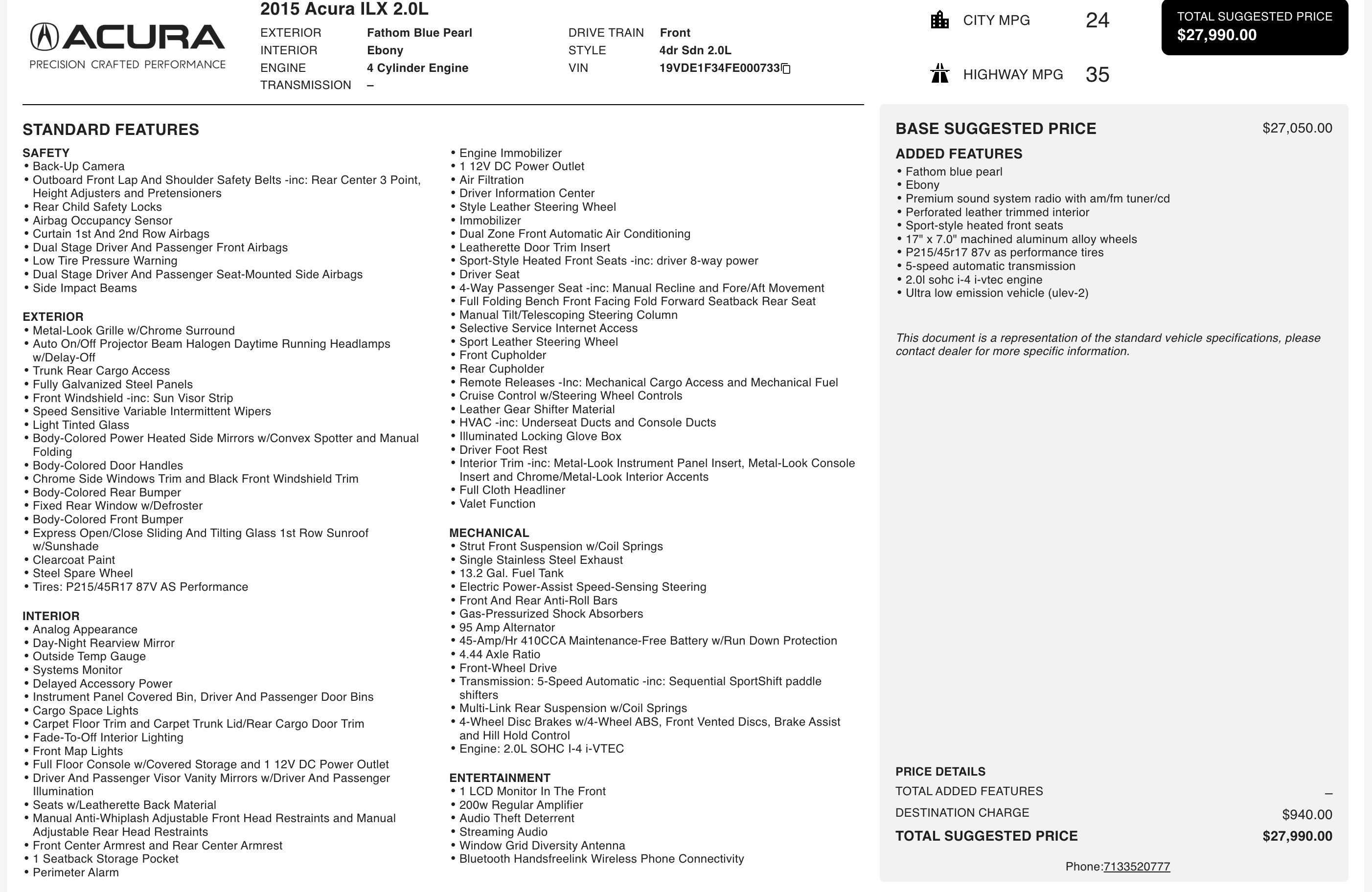 Used 2015 Acura ILX image 5