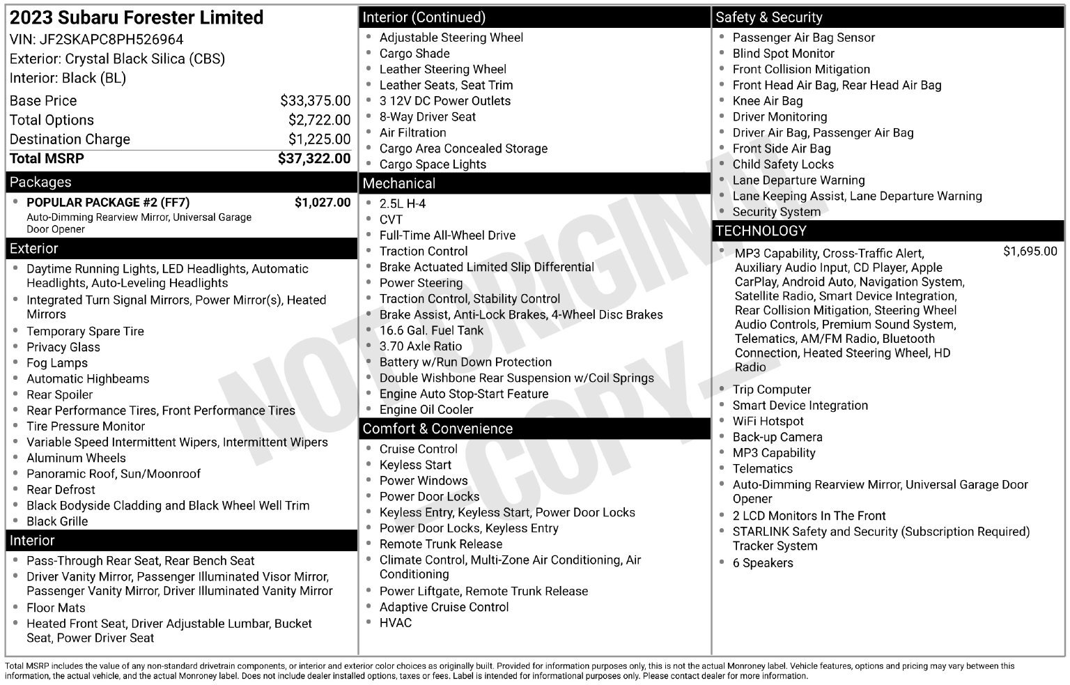 Certified 2023 Subaru Forester Limited w/ Popular Package #2 AWD/4WD image 34