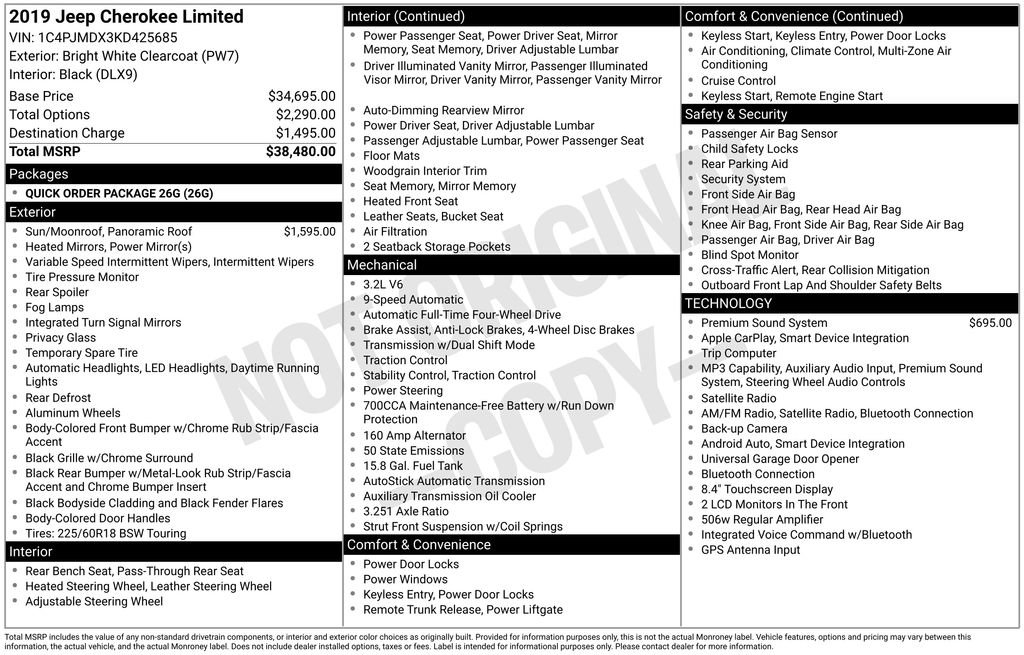 Used 2019 Jeep Cherokee Limited AWD/4WD image 27