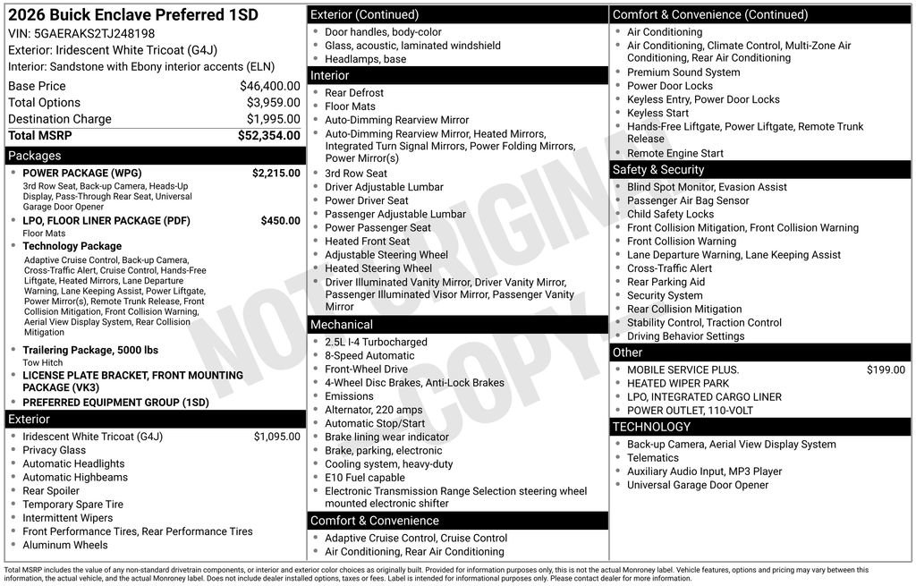New 2026 Buick Enclave Preferred w/ Power Package image 9