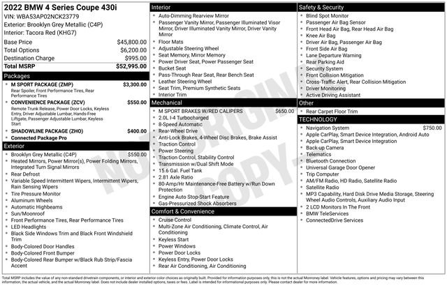 Used 2022 BMW 430i Coupe w/ M Sport Package RWD image 2