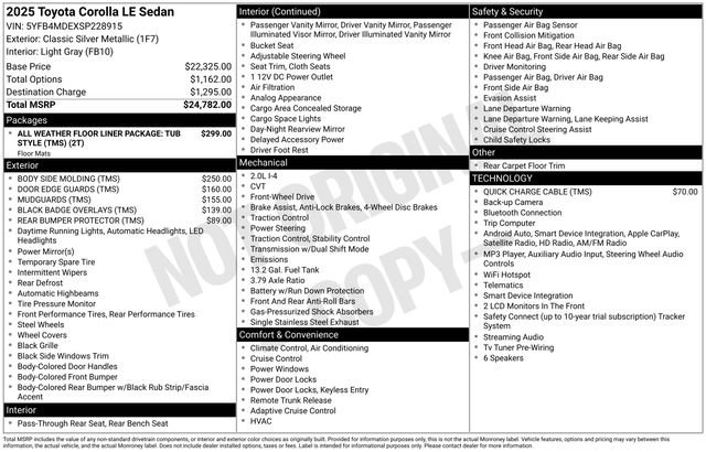 Certified 2025 Toyota Corolla LE FWD image 29
