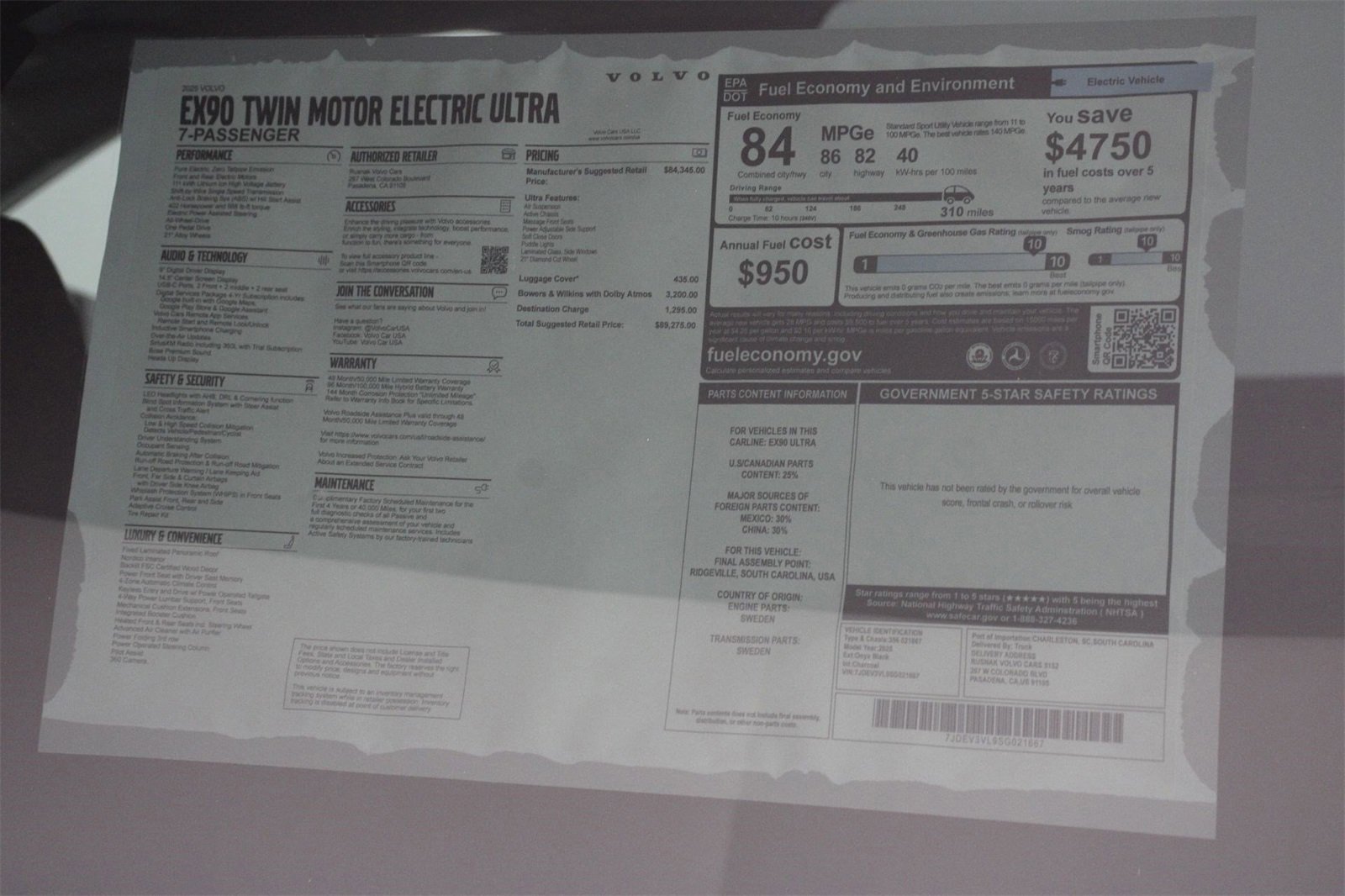 New 2025 Volvo EX90 Ultra image 17