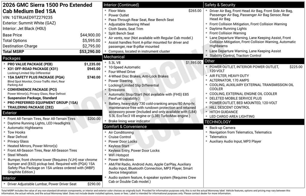 New 2026 GMC Sierra 1500 Pro w/ Pro Value Package image 9