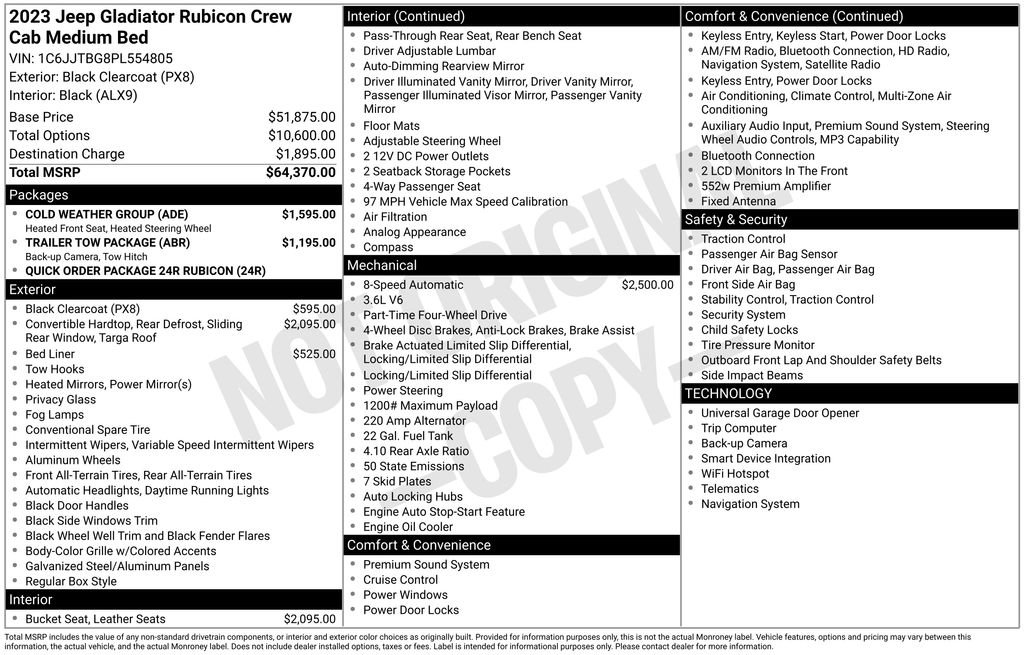 Used 2023 Jeep Gladiator Rubicon w/ Cold Weather Group image 30