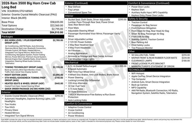 New 2026 RAM 3500 Big Horn AWD/4WD image 31