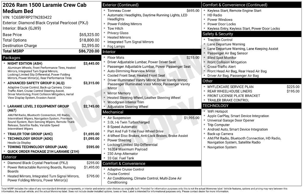 New 2026 RAM 1500 Laramie w/ Night Edition AWD/4WD image 6