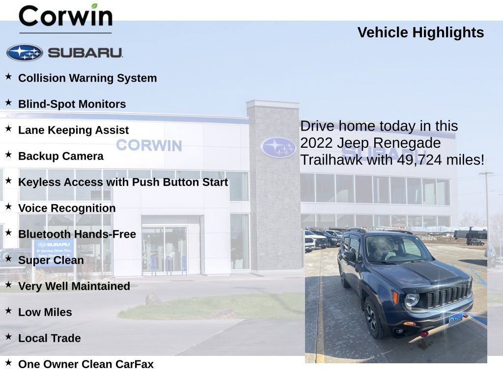 Used 2022 Jeep Renegade Trailhawk w/ Sun/Sound Group image 6