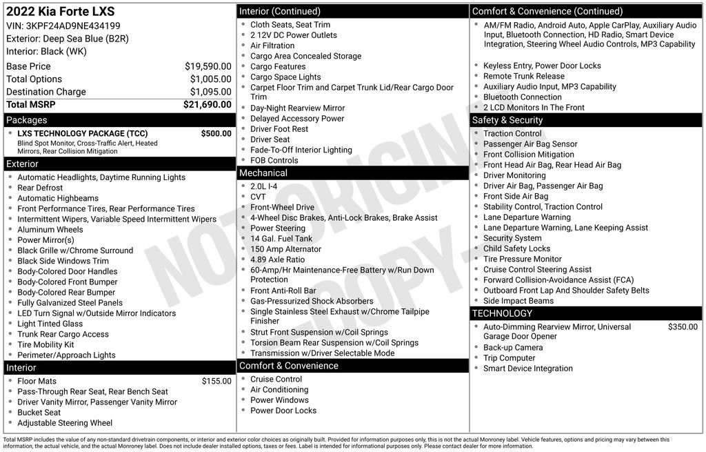 Used 2022 Kia Forte LXS w/ LXS Technology Package image 3