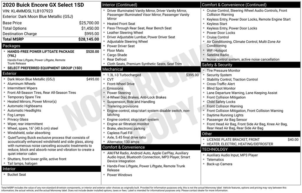 Used 2020 Buick Encore GX Select image 15