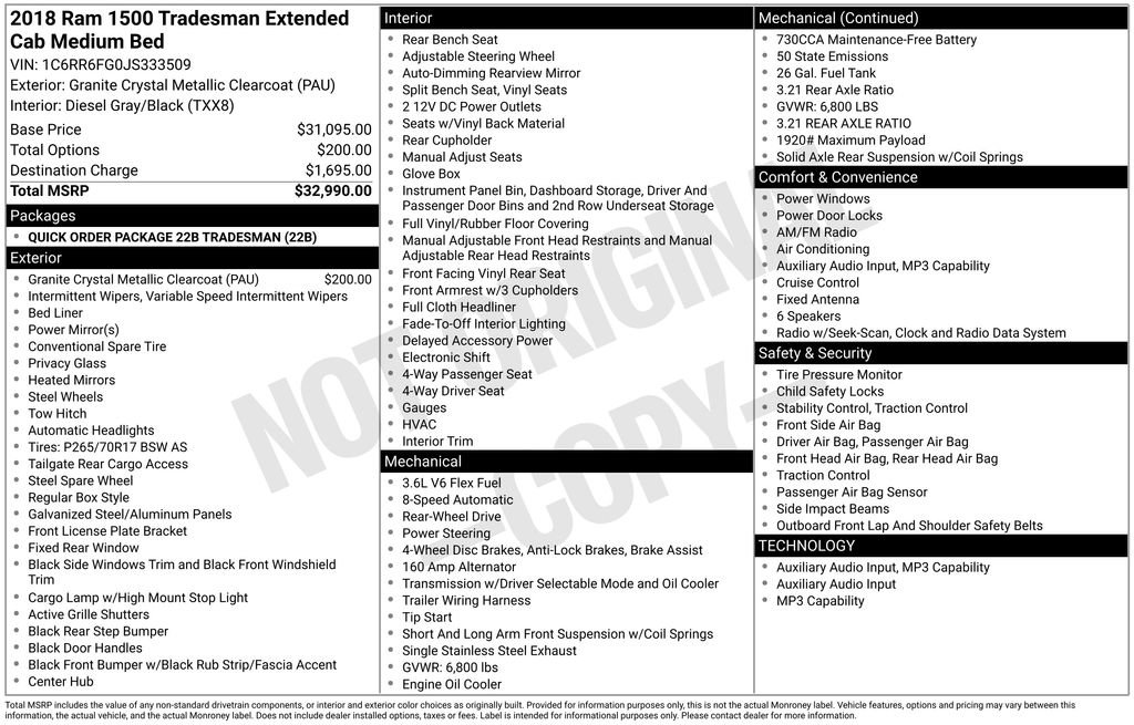 Used 2018 RAM 1500 Tradesman image 6