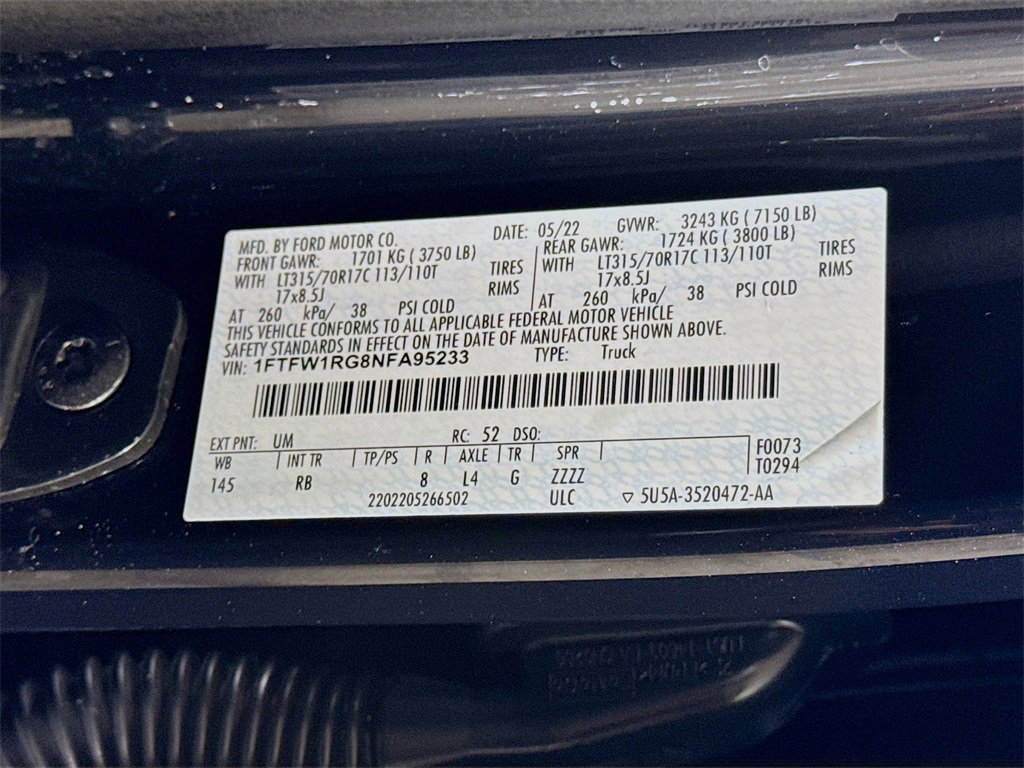 Used 2022 Ford F150 Raptor w/ Equipment Group 801A High image 32