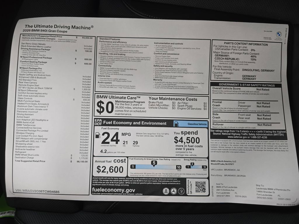 New 2026 BMW 840i w/ M Sport Professional Package image 26