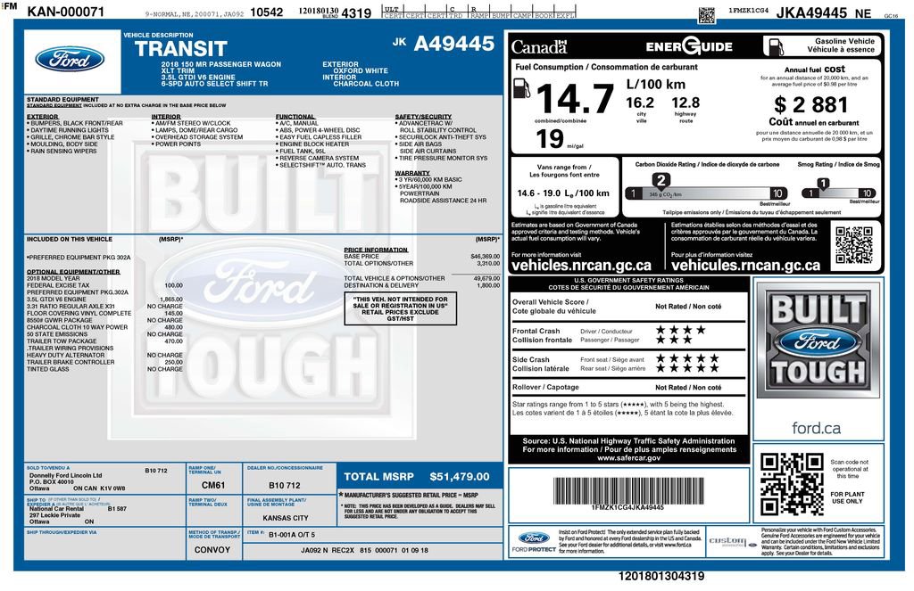 Used 2018 Ford Transit 150 XLT image 2