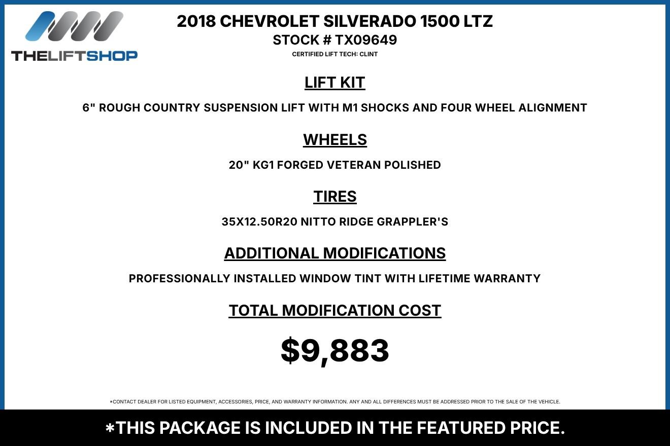 Used 2018 Chevrolet Silverado 1500 LTZ w/ Sport Package AWD/4WD image 2
