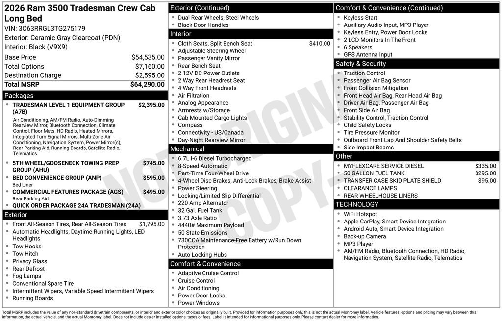 New 2026 RAM 3500 Tradesman AWD/4WD image 7