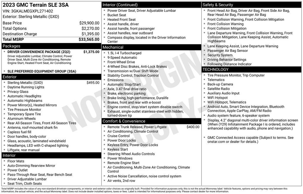 Used 2023 GMC Terrain SLE w/ Driver Convenience Package FWD image 5