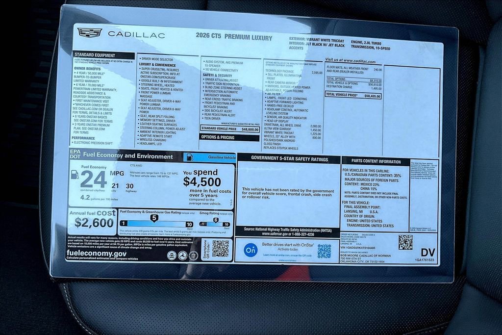 New 2026 Cadillac CT5 Premium Luxury w/ Technology Package AWD/4WD image 14
