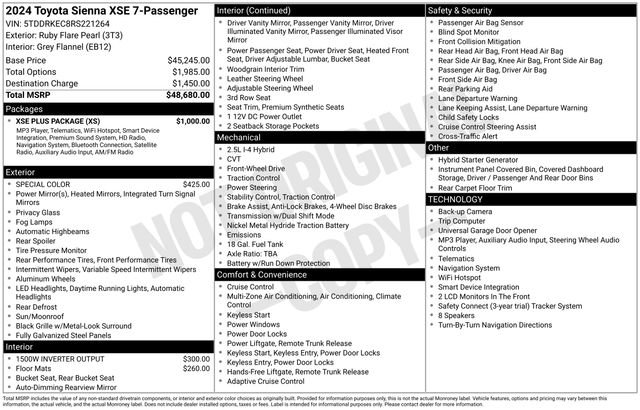 Used 2024 Toyota Sienna XSE w/ XSE Plus Package FWD image 35