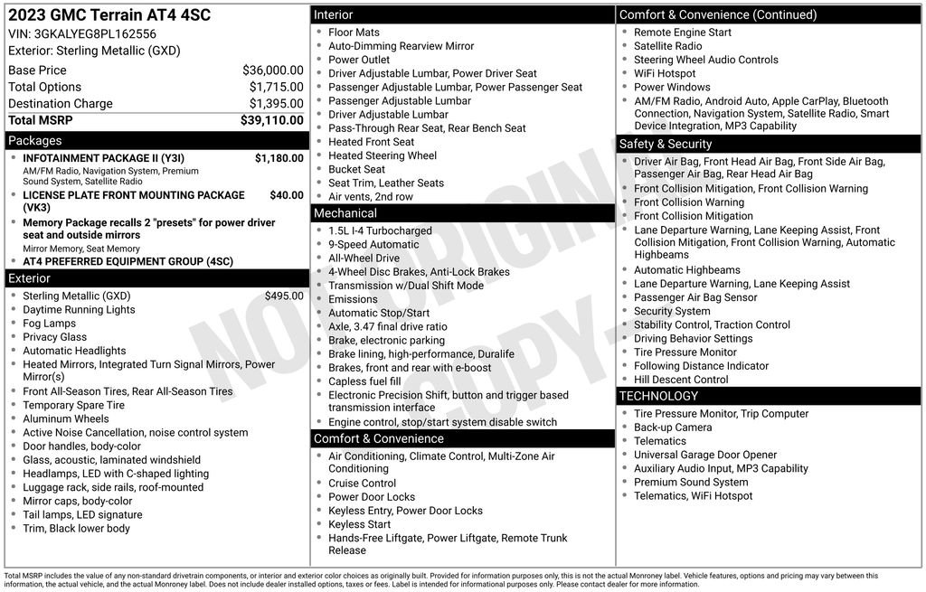 Used 2023 GMC Terrain AT4 w/ Infotainment Package II AWD/4WD image 2