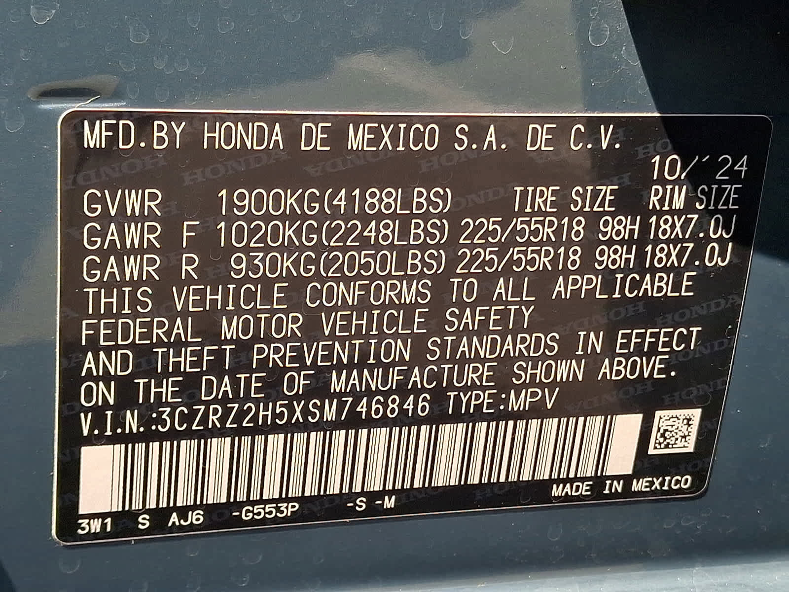 Certified 2025 Honda HR-V Sport image 27
