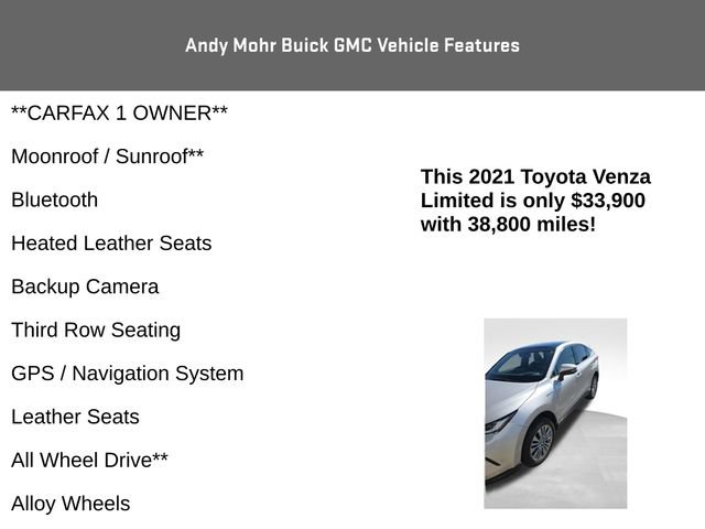 Used 2021 Toyota Venza Limited w/ Advanced Technology Package AWD/4WD image 4