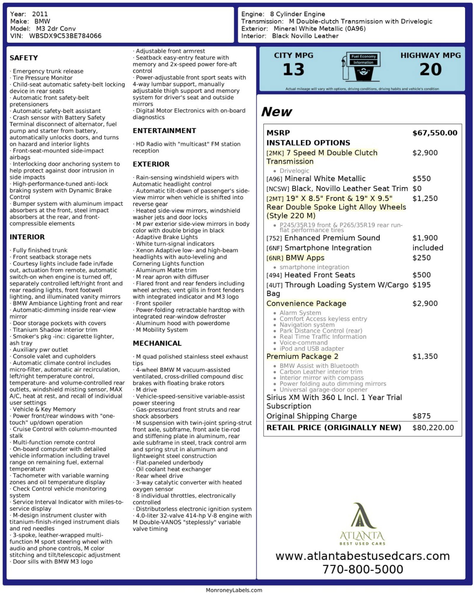 Used 2011 BMW M3 Convertible image 47