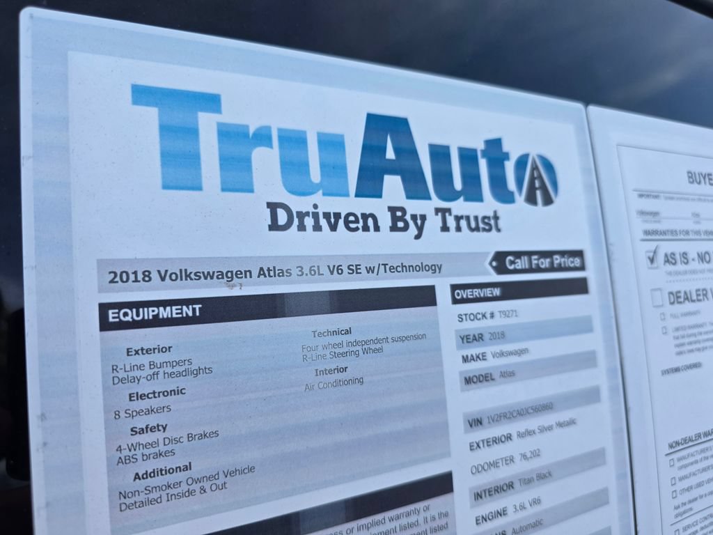 Used 2018 Volkswagen Atlas SE w/ R-Line Package FWD image 39