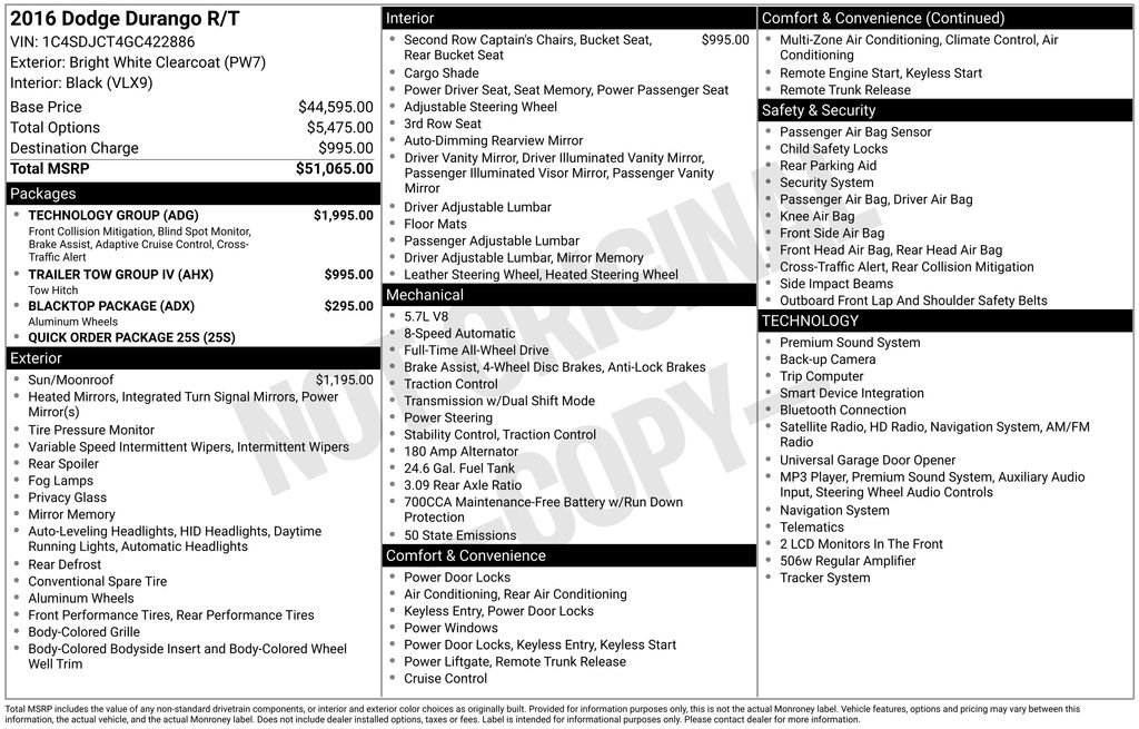 Used 2016 Dodge Durango R/T w/ Technology Group AWD/4WD image 3