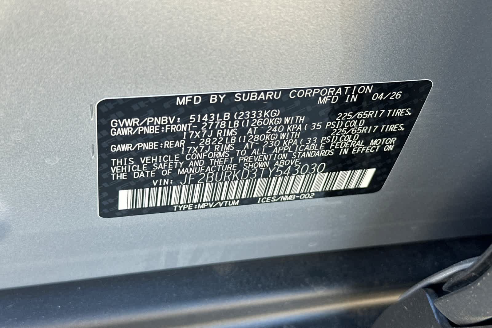 New 2026 Subaru Outback Wilderness w/ Wilderness Package AWD/4WD image 34
