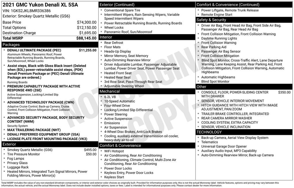 Used 2021 GMC Yukon XL Denali w/ Denali Ultimate Package AWD/4WD image 5