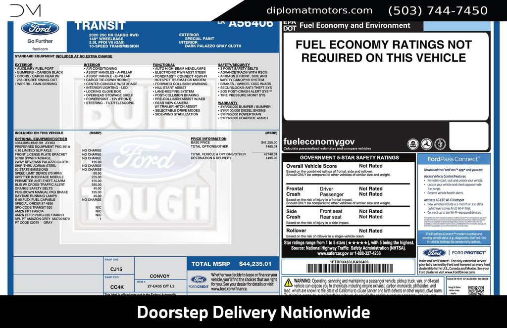 Used 2020 Ford Transit 250 148 High Roof Extended RWD image 2