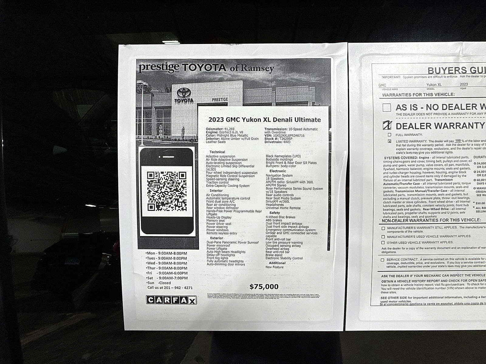 Used 2023 GMC Yukon XL Denali Ultimate w/ LPO, Floor Liner Package image 12