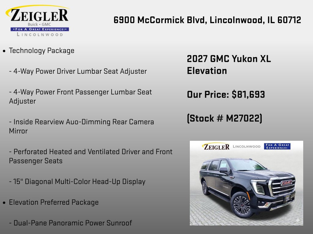 New 2027 GMC Yukon XL Elevation w/ Elevation Preferred Package AWD/4WD image 6