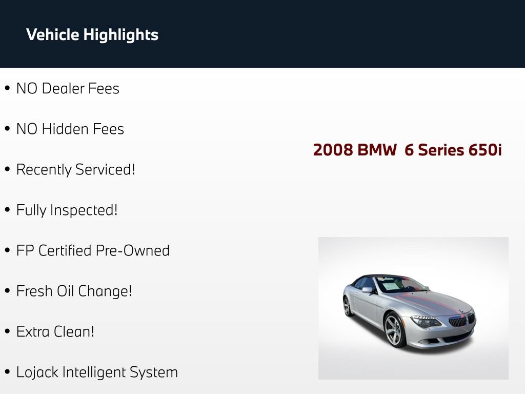 Used 2008 BMW 650i Convertible RWD image 2