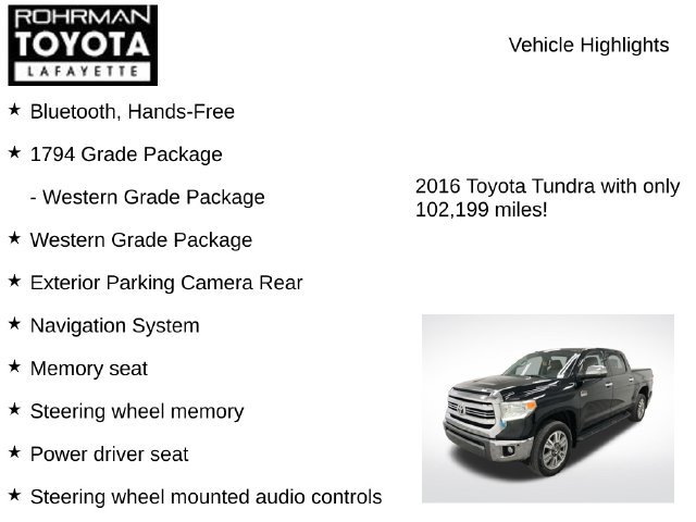 Used 2016 Toyota Tundra 1794 Edition AWD/4WD image 8