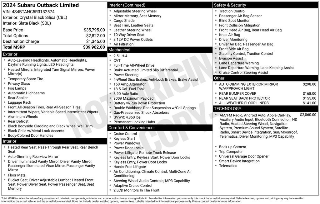 Used 2024 Subaru Outback Limited image 19