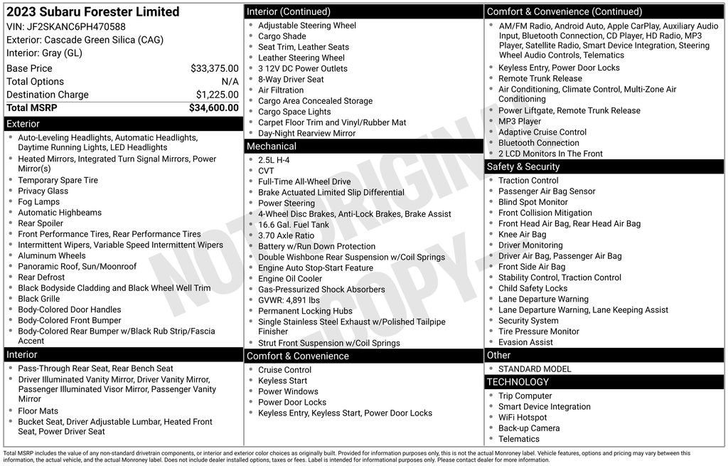 Certified 2023 Subaru Forester Limited image 59