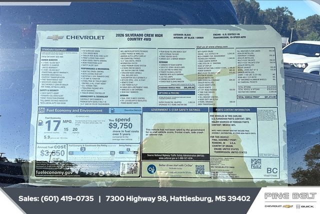 New 2026 Chevrolet Silverado 1500 High Country w/ Technology Package image 12
