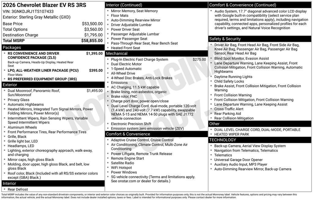 New 2026 Chevrolet Blazer EV RS image 4