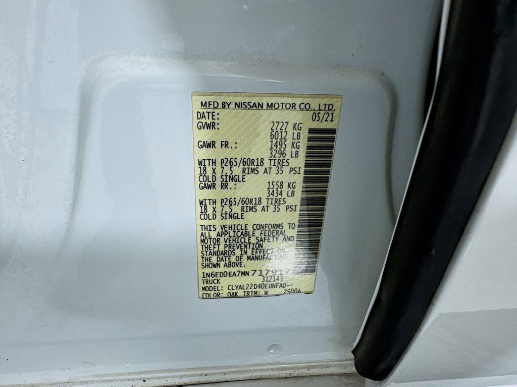 Used 2021 Nissan Frontier SV w/ Midnight Edition Floor Mats image 36