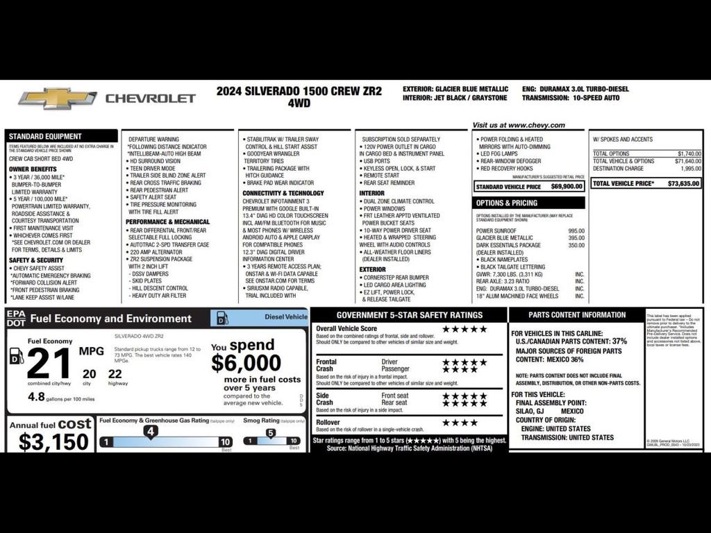 Used 2024 Chevrolet Silverado 1500 ZR2 w/ LPO, Dark Essentials Package AWD/4WD image 3