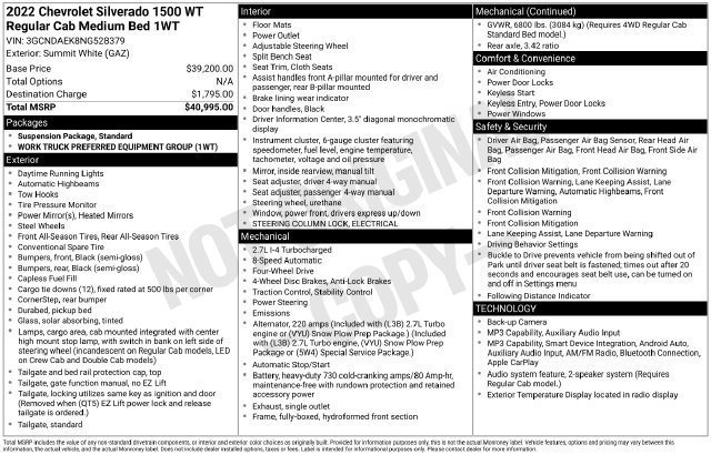 Used 2022 Chevrolet Silverado 1500 W/T AWD/4WD image 15
