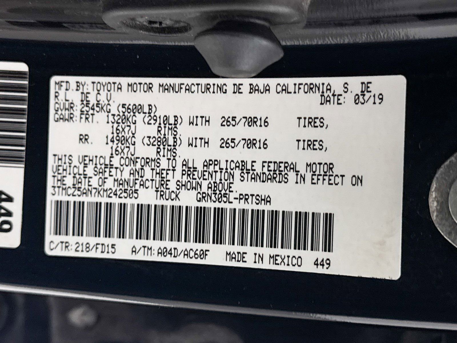 Used 2019 Toyota Tacoma TRD Off-Road AWD/4WD image 32