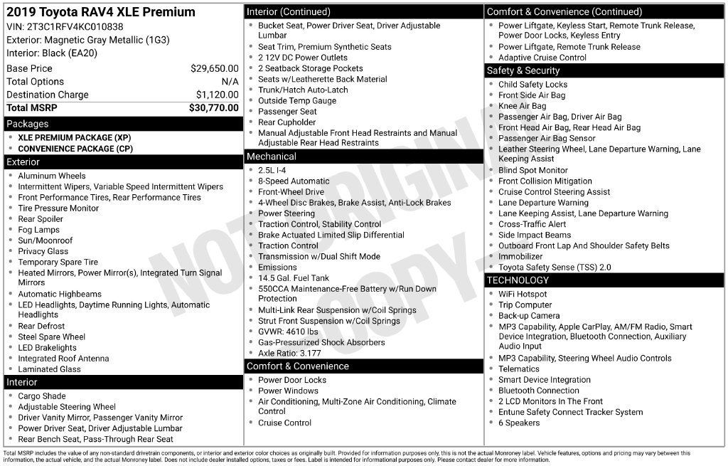 Used 2019 Toyota RAV4 XLE Premium FWD image 38