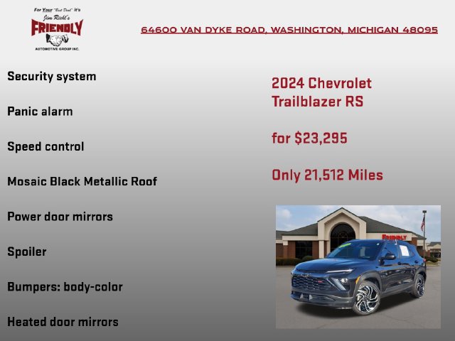 Used 2024 Chevrolet TrailBlazer RS w/ Driver Confidence Package FWD image 30