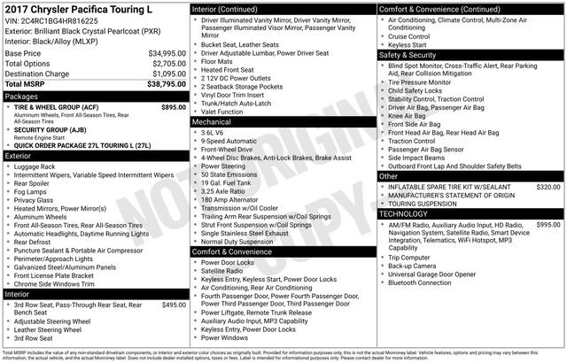 Used 2017 Chrysler Pacifica Touring-L w/ Tire & Wheel Group image 13