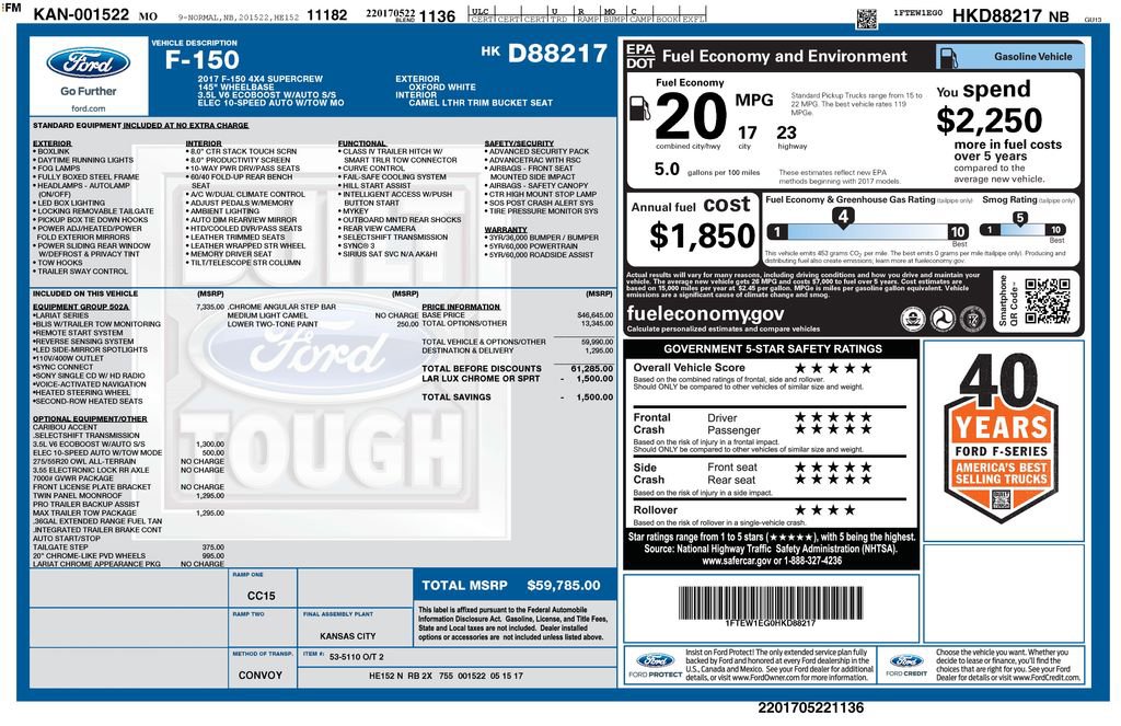 Used 2017 Ford F150 Lariat w/ Equipment Group 502A Luxury image 2